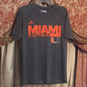 Miami Hurricanes Adidas Athletics Ultimate short sleeve tee shirt